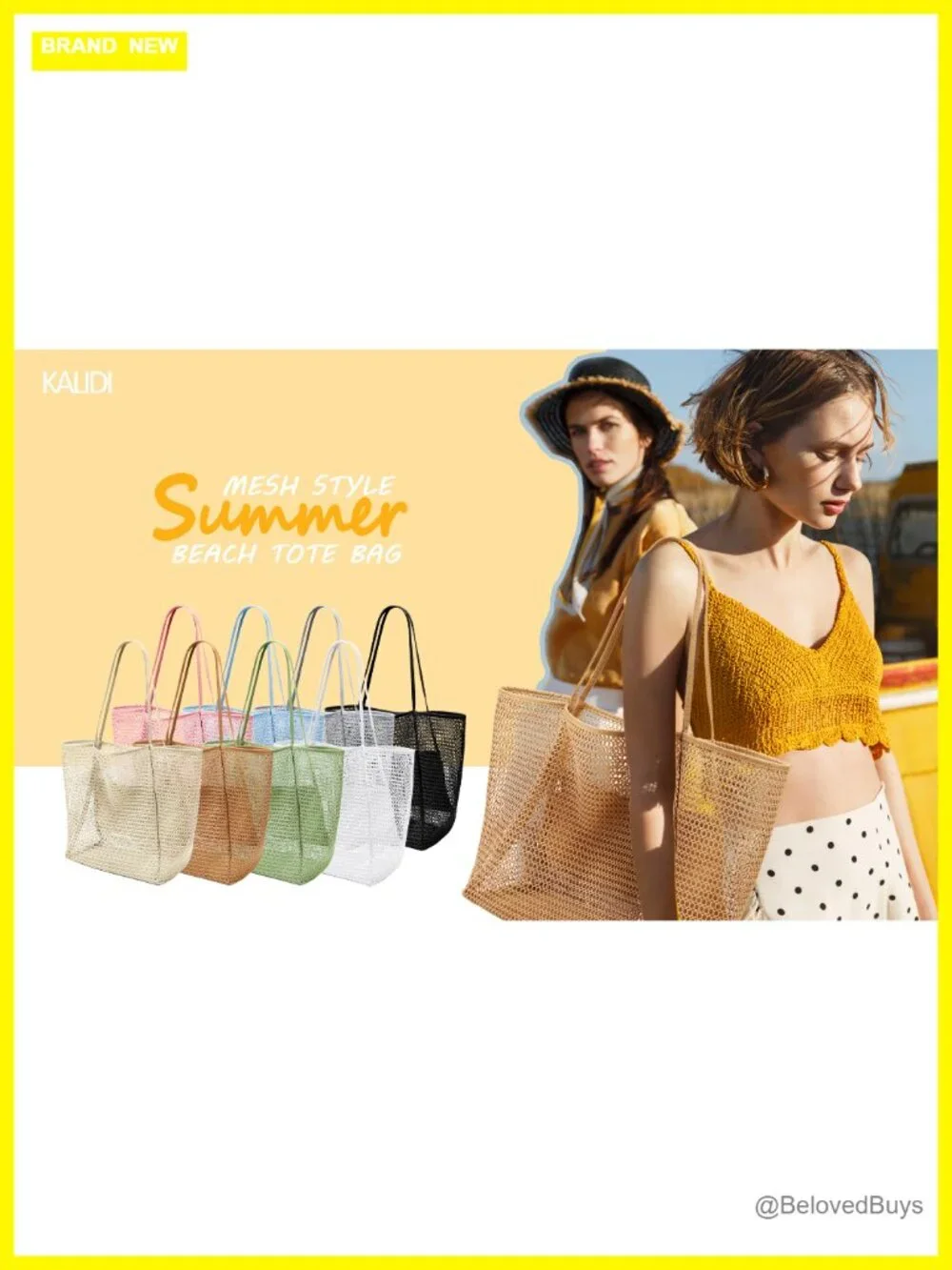 Beach Mesh Tote Bag Foldable Hobo 23L Summer Nylon